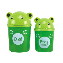 Green Frog Design Plastic Flip-on Trash Can (A11-5805)